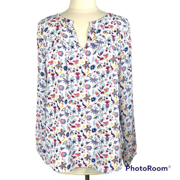GAP Floral Long Sleeve Blouse Top Large NWT - Picture 1 of 11